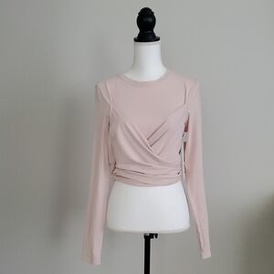 Lululemon Pink Wrap Blouse Long Sleeve Fitted